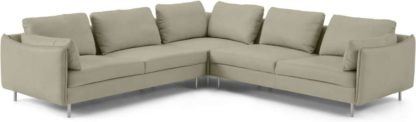 bf8b78171f031927ce59dec526f72535a89b16b5cc76cb36f67947b012852d81.jpg An Image of Vento 5 Seater Corner Sofa, Pale Putty Leather