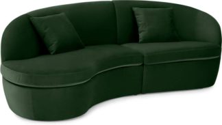 An Image of Reisa Left Hand Facing Chaise End Sofa, Pine Green Velvet
