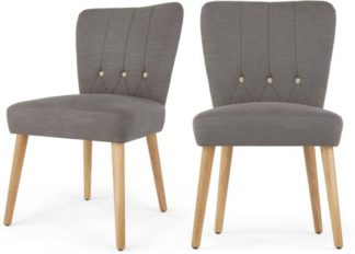 An Image of Set of 2 Charley Dining Chairs, Graphite Grey and Oak