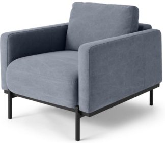 An Image of Jarrod Armchair, Washed Blue Cotton