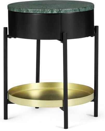 An Image of Masa Bedside Table, Marble & Brass