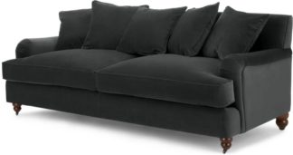 An Image of Orson 3 Seater Sofa, Scatterback, Midnight Grey Velvet