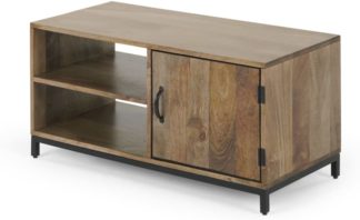 An Image of Lomond Compact TV Stand, Mango Wood and Black