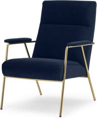 An Image of Merle Accent Armchair, Royal Blue Velvet