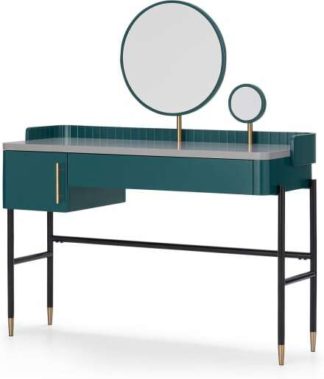 An Image of Lali Dressing Table, Teal & Brass