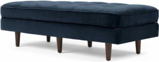 An Image of Scott Ottoman Bench, Navy Cotton Velvet