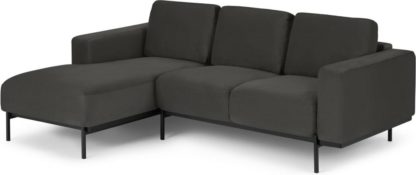 c82aa3bb39cccc3dab141209c6d38a7a9500e7f84728943f32127686c3c18337.jpg An Image of Jarrod Left Hand Facing Chaise End Corner Sofa, Plush Asphalt Velvet