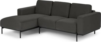 An Image of Jarrod Left Hand Facing Chaise End Corner Sofa, Plush Asphalt Velvet