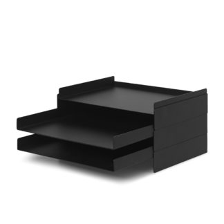 An Image of ferm LIVING Desk Organiser Double Stack Black