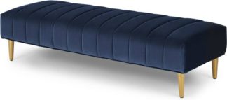 An Image of Amicie Ottoman Bench, Royal Blue Velvet