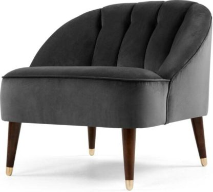 An Image of Margot Accent Armchair, Pewter Grey Velvet