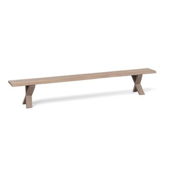 An Image of Heal's Oslo Bench 200x35cm White Oiled Oak Straight Edge Not Filled