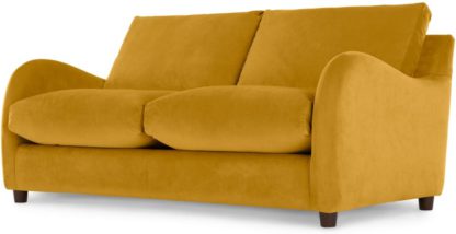 An Image of Sofia 2 Seater Sofabed, Plush Tumeric Velvet