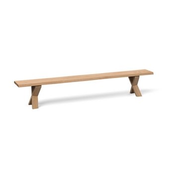 An Image of Heal's Oslo Bench 200x35cm White Oiled Oak Straight Edge Not Filled