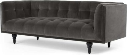 An Image of Connor 3 Seater Sofa, Concrete Cotton Velvet