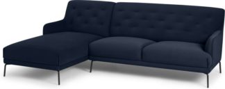 An Image of Attwood Left Hand Facing Chaise End Corner Sofa, Ink Blue Velvet