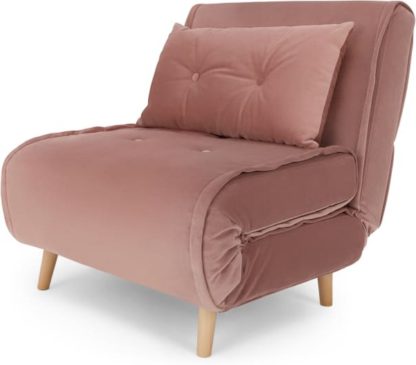 d2e2829c7df7130ae21d30c978c4062f2ea76dd9ac029dcbbb53f7f99a962e79.jpg An Image of Haru Single Sofa Bed, Velvet Vintage Pink