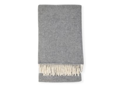 An Image of Heal's Extra Long Merino & Cashmere Throw Grey