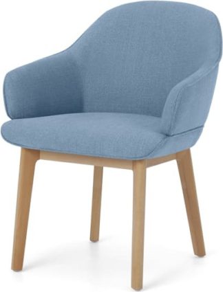 An Image of Erdee Carver Dining Chair, Maya Blue Weave