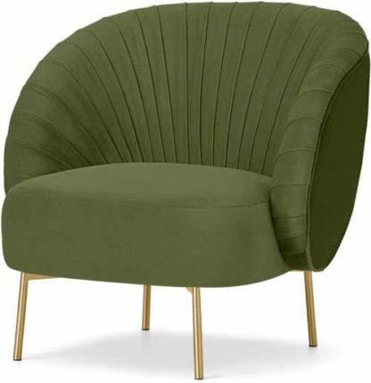 An Image of Ilana Accent Armchair, Fir Green Velvet