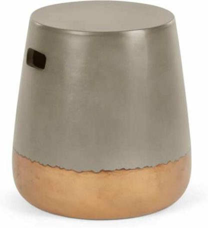 d7f4327a9129a35bf7840e69f641fa4feeb972993c99c17b194c70b4ef16dd96.jpg An Image of Edson Garden Stool, Gold and Grey
