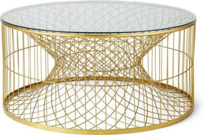 An Image of Alaska Wire Coffee Table, Brass & Glass
