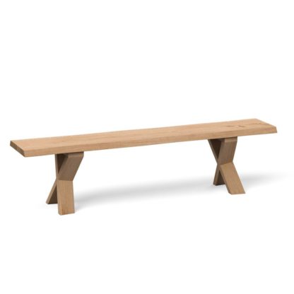 An Image of Heal's Oslo Bench 200x35cm White Oiled Oak Straight Edge Not Filled