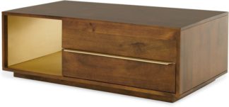 An Image of Anderson Coffee Table, Mango Wood & Brass