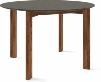 An Image of Custom MADE Niven 4 Seat Round Dining Table, Concrete and Walnut