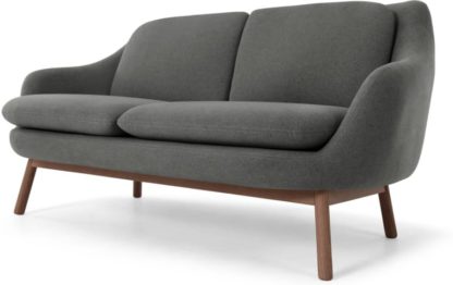 An Image of Oslo 2 Seater Sofa, Marl Grey with Dark Stained Oak Legs