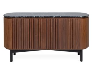 An Image of Heal's Remi Sideboard Large Walnut and Black Marble