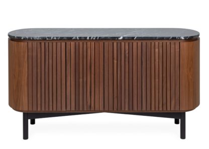 An Image of Heal's Remi Sideboard Large Walnut and Black Marble
