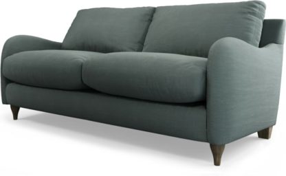 An Image of Custom MADE Sofia 2 Seater Sofa, Athena Dark Grey with Light Wood Legs