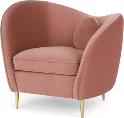An Image of Kooper Accent Armchair, Blush Pink Velvet