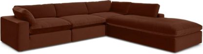 An Image of Samona Right Hand Facing Full Corner Sofa, Amber Velvet