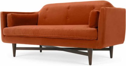 An Image of Imani Large 2 Seater Sofa, Burnt Orange Cotton Velvet