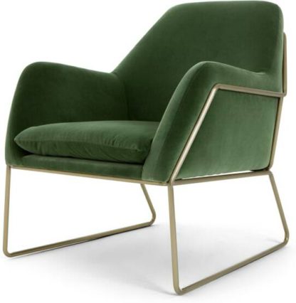 An Image of Frame Accent Armchair, Grass Cotton Velvet