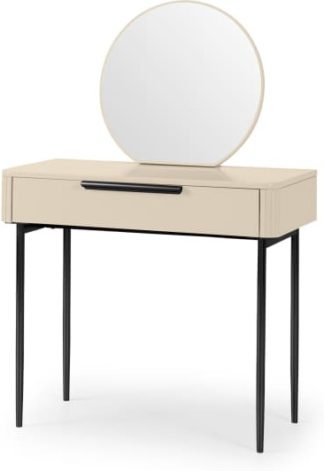 An Image of Ebro Dressing Table, Ivory White & Black