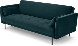 An Image of Harlow Click Clack Sofa Bed, Steel Blue Velvet