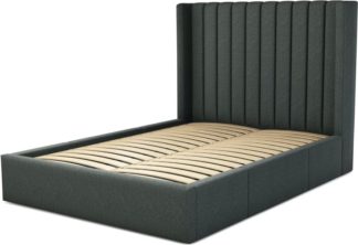 An Image of Custom MADE Cory Double size Bed with Drawers, Etna Grey Wool