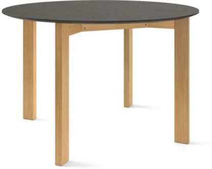 An Image of Custom MADE Niven 4 Seat Round Dining Table, Concrete and Oak