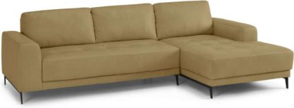 An Image of Luciano Right Hand Facing Corner Sofa, Pale Tan Leather