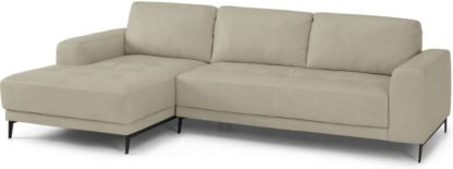 An Image of Luciano Left Hand Facing Corner Sofa, Pale Putty Leather