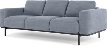 An Image of Jarrod 3 Seater Sofa, Washed Blue Cotton