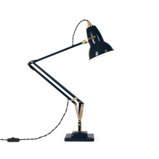 An Image of Anglepoise Original 1227 Desk Lamp Brass Ink Blue