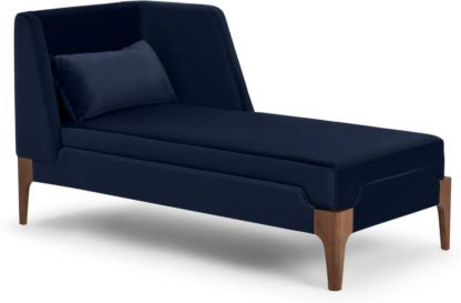 An Image of Roscoe Right Hand Facing Chaise Longue, Royal Blue Velvet