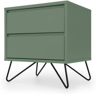 An Image of Elona Bedside Table, Fern Green & Black