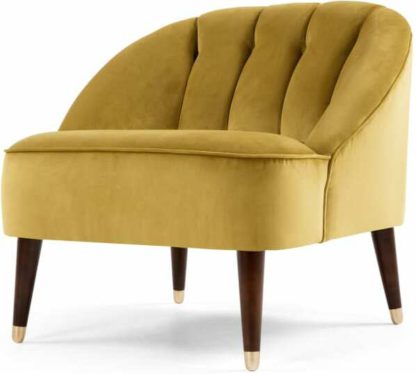 An Image of Margot Accent Armchair, Antique Gold Velvet