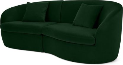 An Image of Reisa 3 Seater Sofa, Pine Green Velvet