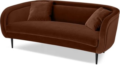 An Image of Caswell 3 Seater Sofa, Warm Caramel Velvet